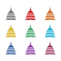 United States Capitol building icon isolated on white background. Set icons colorful Royalty Free Stock Photo