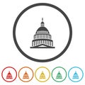 United States Capitol building icon. Set icons in color circle buttons Royalty Free Stock Photo