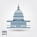 United States Capitol building icon in Washington DC Royalty Free Stock Photo