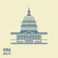 United States Capitol building icon in Washington DC Royalty Free Stock Photo