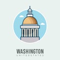 United States Capitol Building Icon Washington Design Vector Stock Illustration. United States Travel and Attraction , Landmarks