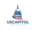 United States Capitol Building logo design. Capitol Hill Washington DC vector design Royalty Free Stock Photo