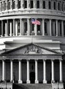 United States Capitol Building in Washington DC with American Flag Royalty Free Stock Photo