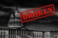 Broken Washington politics Royalty Free Stock Photo