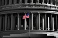 United States Capitol Building in Washington DC public building With American Flag Stars and Stripes Royalty Free Stock Photo