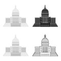 United States Capitol icon in cartoon style on white background. USA country symbol stock vector illustration. Royalty Free Stock Photo