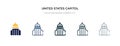 United states capitol icon in different style vector illustration. two colored and black united states capitol vector icons Royalty Free Stock Photo