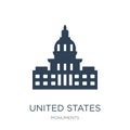united states capitol icon in trendy design style. united states capitol icon isolated on white background. united states capitol Royalty Free Stock Photo