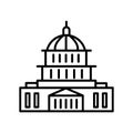 United States Capitol icon vector isolated on white background, United States Capitol sign , line or linear sign, element design