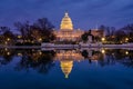 The United States Capitol at night, in Washington, DC Royalty Free Stock Photo