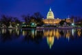 The United States Capitol at night, in Washington, DC Royalty Free Stock Photo