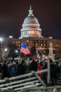 US Capitol Building at night in Washington DC USA