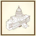 United states capitol postcard