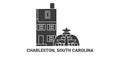 United States, Charleston, South Carolina travel landmark vector illustration