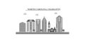 United States, Charlotte city skyline isolated vector illustration, icons Royalty Free Stock Photo