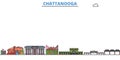 United States, Chattanooga line cityscape, flat vector. Travel city landmark, oultine illustration, line world icons