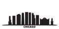 United States, Chicago City city skyline isolated vector illustration. United States, Chicago City travel black Royalty Free Stock Photo