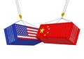 United States and China Cargo Container Isolated. Trade war Concept Royalty Free Stock Photo