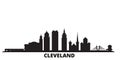 United States, Cleveland city skyline isolated vector illustration. United States, Cleveland travel black cityscape