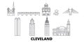 United States, Cleveland line travel skyline set. United States, Cleveland outline city vector illustration, symbol