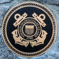 United States Coast Guard logo on the monument dedicated to members of the army forces served to their country in Bar Harbor