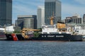 United States Coast Guard Ship Hollyhock Docked in Cleveland, Ohio Royalty Free Stock Photo