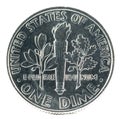 United States Coin. One Dime 2008 P. Reverse Royalty Free Stock Photo