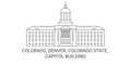 United States, Colorado, Denver, Colorado State , Capitol Building travel landmark vector illustration Royalty Free Stock Photo