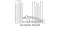 United States, Colorado, Denver, travel landmark vector illustration Royalty Free Stock Photo