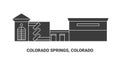 United States, Colorado Springs, Colorado travel landmark vector illustration Royalty Free Stock Photo