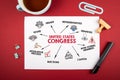 United States Congress. Senate, Capitol, Elections and Legislative Process concept. Chart with keywords and icons Royalty Free Stock Photo