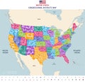 United States congressional districts map. High detailed vector illustration. All elements separated in detachable and labeled