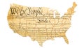 The United States Constitution concept with map and text . 3D re