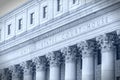 United States Court House. Courthouse facade with columns, lower Manhattan, New York USA Royalty Free Stock Photo