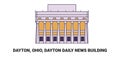United States, Dayton, Ohio, Dayton Daily News Building, travel landmark vector illustration