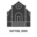 United States, Dayton, Ohio travel landmark vector illustration