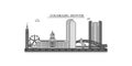 United States, Denver city skyline isolated vector illustration, icons Royalty Free Stock Photo