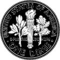 United States dime coin reverse Royalty Free Stock Photo