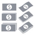 United States dollar banknotes icons