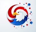 United States eagle head abstract template - vector illustration