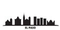 United States, El Paso city skyline isolated vector illustration. United States, El Paso travel black cityscape