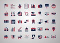 United States elections, campaign collection politics symbol with elements flat style