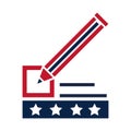 United States elections, pencil marker list ballot political election campaign flat icon design