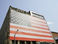 United States Flag of America Oversized on a Building