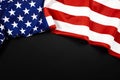 United States flag on black background. Memorial Day, 4th of July, Labour Day, Veteran's Day concept Royalty Free Stock Photo