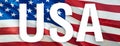 United States flag Closeup USA Full HD image waving in wind. National 3d United States flag waving, 3d rendering. Sign of USA