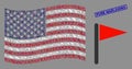United States Flag Collage of Triangle Flag and Grunge Pure Marijuana Seal