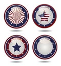 United States Flag Glossy Buttons