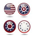 United States Flag Glossy Buttons