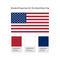 United States flag icon, USA flag. Standard Proportions and colors For The United States Flag. Vector